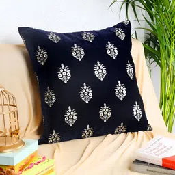 Decoghar Blue & White 2 Pieces Ethnic Motifs Square Cushion Covers image 1