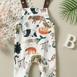 StyleCast Infants Girls White Printed Shoulder Strap Rompers-picture-55