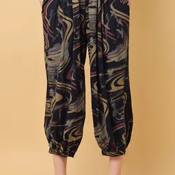 BLACK & BLAH BLAH Women Printed Relaxed Loose Fit Joggers Trousers-picture-11