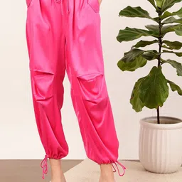 STREET 9 Women Relaxed Loose Fit High-Rise Joggers-image-3