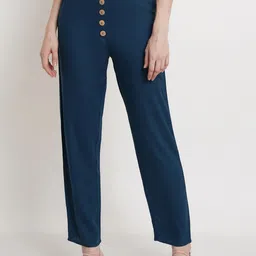 Popwings Women Smart Mid-Rise Regular Fit Trousers-picture-20