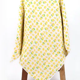 Moms Home White & Yellow Abstract Printed AC Room 300 GSM Single Bed Quilt-picture-10