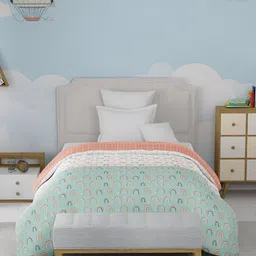 MYTRIDENT White & Blue Geometric Mild Winter 500 GSM Single Bed Comforter-image-81