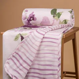 Huesland Purple & Green Floral AC Room Double Bed Dohar-image-25