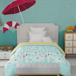 MYTRIDENT Green & White Cartoon Characters Mild Winter 500 GSM Cotton Single Bed Comforter-picture-36