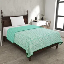 JAIPUR FABRIC Green & White Mild Winter 120 GSM Double Bed Dohar-image-15