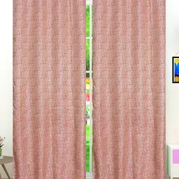Fresh From Loom Red & Beige Set of 2 Room Darkening Door Curtain-picture-27