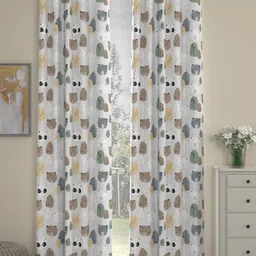 ROSARA HOME Set of 2 Brown & Grey Long Door Curtain-image-47