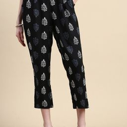 De Moza Women Ethnic Motifs Printed High-Rise Trousers-picture-44