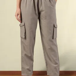 FITHUB Women Straight Fit High-Rise Trousers-picture-13