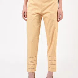 FLOREOS Women Embroidered Relaxed Easy Wash Trousers-image-94