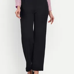 BROADSTAR Women Smart Straight Fit High-Rise Stretchable Formal Trousers-picture-38