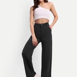 Next One Women Smart Loose Fit High-Rise Easy Wash Parallel Trousers-picture-15