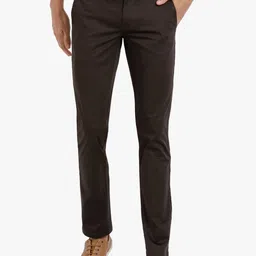 t-base Men Brown Easy Wash Trousers-image-55