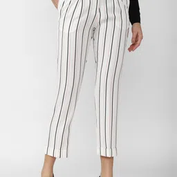 Van Heusen Woman Women White Striped Slim Fit Trousers-picture-29
