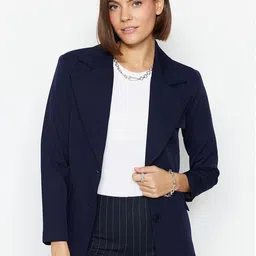 Trendyol Notched lapel Collar Single-Breasted Blazers-image-54