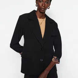 Trendyol Notched Lapel Collar Single-Breasted Blazers-picture-19