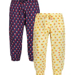 PLUM TREE Girls Pack Of 2 Leaf Printed Joggers image 1