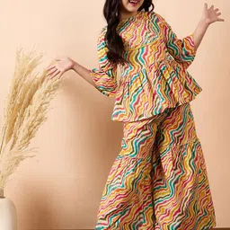 Stylo Bug Girls Printed Regular Gotta Patti Kurti with Trousers-picture-28