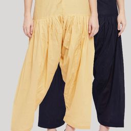 Clora Creation Women Pack Of 2 Solid Pure Cotton Salwars 100% Cotton-picture-46