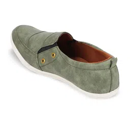 FAUSTO Men Olive Green Slip-On Sneakers image 2