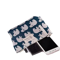 HOUSE OF QUIRK Blue Printed Multi-Utility Travel Pouch image 2