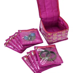 Kuber Industries Pink Printed 10 Pouches Jewellary Organisers image 2