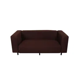 HOUSE OF QUIRK Brown Solid 2-Seater Stretchable Non-Slip Sofa Cover image 2