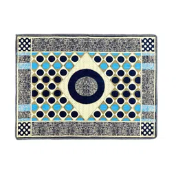 BELLA TRUE Blue & Beige Printed Chennile Designer Table Cover image 2
