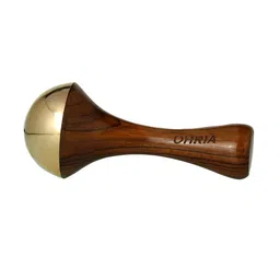 OHRIA AYURVEDA Kansa Foot Massage Wand With Wooden Handle image 2