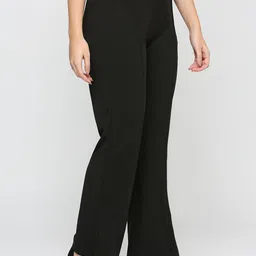 Smarty Pants Comfort Flared High-Rise Lint Free Lycra Formal Trousers image 2