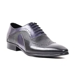 Cobblerz Men Textured Leather Formal Brogues image 3