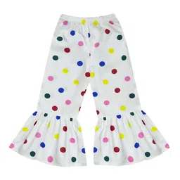 a.t.u.n. A T U N Girls Cream-Coloured Polka Dot Printed Culottes Trousers image 2
