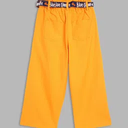Blue Giraffe Girls Yellow Solid Regular Trousers image 2