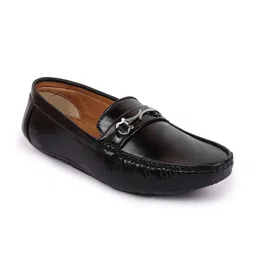 FAUSTO Men Black PU Lightweight Loafers image 2