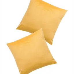THE CONVERSION Yellow Set of 2 Velvet Square Cushion Covers image 2