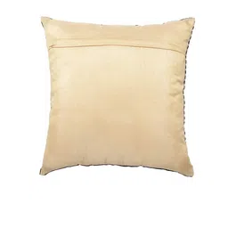 NISRAG HOME Blue & Gold Toned Floral Embellished Velvet Square Cushion Cover image 2