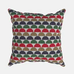 ROSARA HOME Pack Of 2 Red & Green Geometric Jacquard Square Cushion Covers image 2