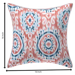 Texstylers Red 2 Pieces Printed Cotton Square Cushion Covers image 5
