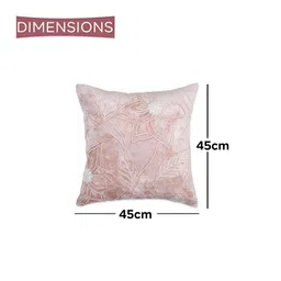 Ode & Cleo White & Mauve 2 Pieces Floral Square Cushion Covers image 2