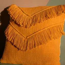 ABSTRACT INDIA Orange Cotton Square Cushion Cover image 3