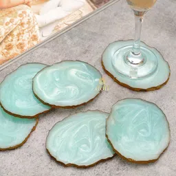 DULI Blue Set of 6 Resin Coasters image 2