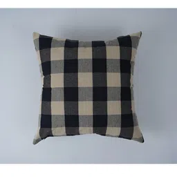 SKANDA FAB Yellow & Black 2 Pcs Checked Square Cushion Covers image 3