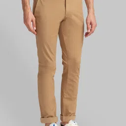 Parx Men Khaki Regular Fit Solid Trousers image 3