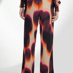 B.Copenhagen Women Abstract Printed High Rise Loose Fit Parallel Trousers image 5