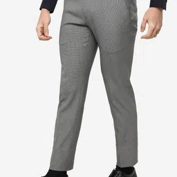 JADE BLUE Men Slim Fit Formal Trousers image 2