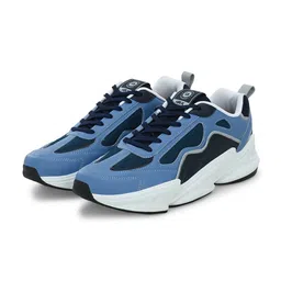 HRX by Hrithik Roshan Men Blue & White Textured Chunky Sneakers image 3