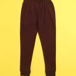 NUSYL Kids Burgundy Solid Joggers image 3
