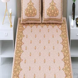 Qfab Grey Geometric 350 TC King Bedsheet with 2 Pillow Covers image 2