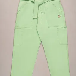 Purple United Kids Girls Cotton Regular Fit Trousers image 2